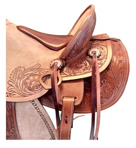 Juego de Sillas de Montar de Cuero Genuino de Primera Calidad, Silla de Montar Inglesa de Resistencia Occidental y Accesorios, Combinación Perfecta - Product Image 3