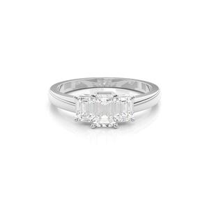 Bague en diamant trilogie émeraude de 1.00 carats cultivée en laboratoire pour les femmes pour améliorer leur style dans les fonctions familiales - Product Image 4