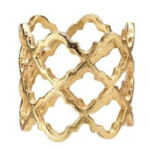 Hammered Decorative Design Hotel Wedding Supplies Wholesale Personalized Gold Napkin Rings - Product Image 4