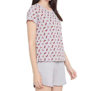 Top Selling <b>Women's</b> Cotton <b>Twin</b> <b>Set</b> Fashionable Relaxed Fit Summer Casual Wear Solid Pattern T-shirt & Short <b>Twin</b> <b>Set</b> for <b>Woman</b> - Product Image 4