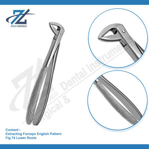 Pince d'extraction Fig 74 racines inférieures extraction de dents pince chirurgicale motif anglais ensemble dentaire Instruments chirurgicaux Pakistan - Product Image 3