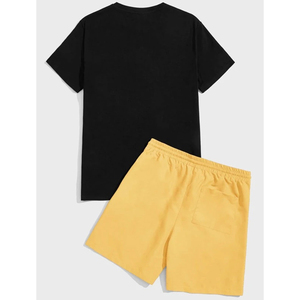 Vêtements de sport sur mesure pour hommes de grande taille costumes d'été à la mode deux pièces T-shirt en coton et ensembles + courts - Product Image 2