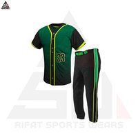 Ensembles d'uniformes de baseball unisexes pour adultes, confortables, de haute qualité, légers, respirants, unis, avec nom d'équipe personnalisé sur le devant, multi-couleurs