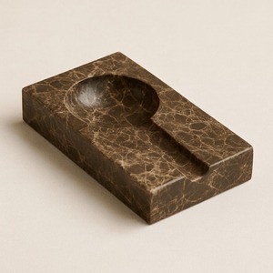 Luxury Brown Marble Cigar <b>Ashtray</b> Elegant Stone Cigar Holder Premium Accessory For Gentlemen Unique Smoking Tray Men's Gift Set - Product Image 1
