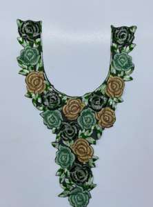 Encolure en dentelle gracieuse avec broderie de fil et de paillettes Style à coudre pour vêtements fantaisie Sarees Robes Blouse Kurti Robes - Product Image 4