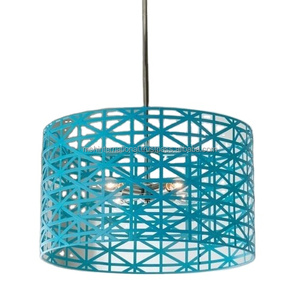 Componente de iluminación de fabricación, pantalla giratoria de metal para lámpara colgante, hoja de acero pintada en negro - Product Image 1