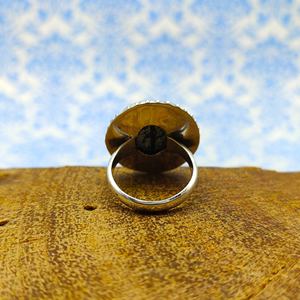 Bague en argent sterling 925 de style antique avec bague en pierre de turquoise tibétaine naturelle pour hommes et femmes - Product Image 4