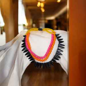 Collar con cuentas de sodalita natural, collar de cuentas redondas lisas de sodalita de 8mm, hecha a mano gargantilla de cristal, joyería con cuentas - Product Image 2