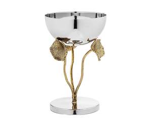 Bol décoratif en métal de designer avec support parfait pour la décoration élégante de mariage et l'affichage de la pièce maîtresse de la fête à la maison - Product Image 4