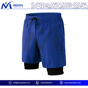 High Street Short de sport pour homme Confortable Qualité supérieure Vêtements de fitness Taille élastique Motif solide personnalisé - Product Image 2