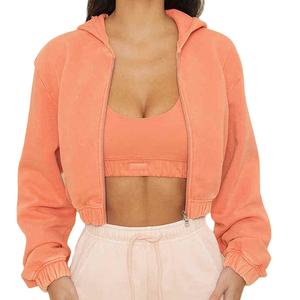 เสื้อฮู้ดผู้หญิงผ้าฝ้ายฟลีซ 100% แบบสวมหัว น้ำหนักเบา แห้งเร็ว รับสกรีนโลโก้ - Product Image 1