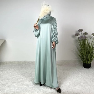 Femmes mignon arabe Style islamique modeste Robe Abaya Khimar manches chauve-souris Burqa Caftan Robe solide motif prière vêtement turquie - Product Image 6