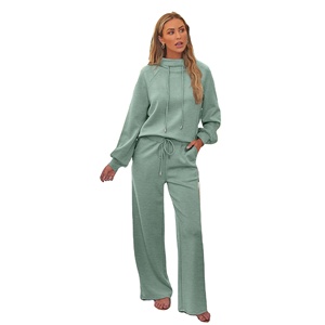 Nouveautés : Survêtements pour femmes, ensemble deux pièces avec pantalon évasé, en molleton épais French Terry, ensemble de survêtement assorti pour femmes - Product Image 5
