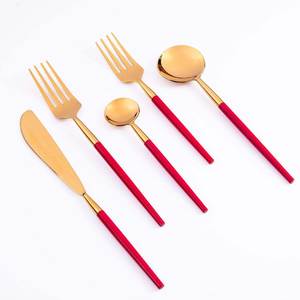 New Arrival Stainless Steel <b>Gold</b> Plated Modern Royal Design Eco-friendly BPA Free Dishwasher Safe <b>Cutlery</b> <b>Set</b> for Party - Product Image 1