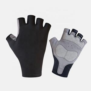Agarre resistente usa guantes de ciclismo Unisex de medio dedo transpirables con impresión de sublimación personalizada de alta calidad patrón colorido negro - Product Image 1