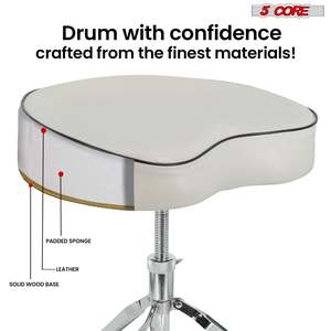 5 Core Drum Throne 4 <b>Padded</b> Guitar <b>Stool</b> Drummer Chair Adjustable Seat - Product Image 5