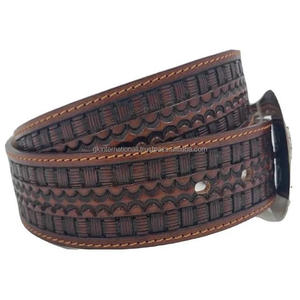 Hecho a mano de cuero genuino occidental mecanizado a mano y cinturón Floral pintado a mano recién llegado cinturón de cuero mecanizado para Unisex todos los tamaños - Product Image 6