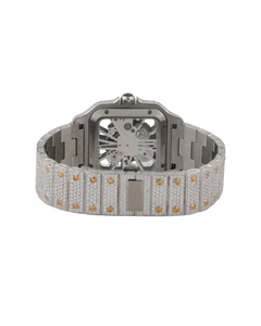 Montre-bracelet en diamant moissanite pour homme avec cadran en or blanc à coupe ronde complète, design personnalisé de luxe fait à la main - Product Image 4