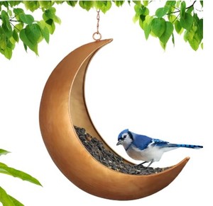 Mangeoire à oiseaux pour l'extérieur Mangeoire à oiseaux sauvages en métal résistant aux écureuils Suspendue à l'extérieur Décoration de jardin Pétales de fleurs en forme de toit - Product Image 2