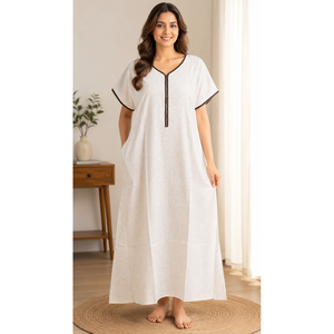 Camisón Largo de Rayón Suave para Mujer con Cierre Frontal - Vestido de Dormir Premium Cómodo - Product Image 5