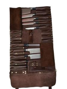 Sacs à outils de chef en cuir véritable de haute qualité, multi-poches, fabrication artisanale, sangles réglables, enroulable, rangement pour couteaux - Product Image 2