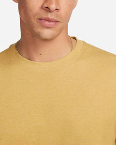 T-shirt en tricot à manches longues pour homme, col rond, coupe classique, couleur unie, jaune, tissu jersey 100% coton - Product Image 6