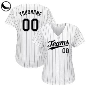 Logo personnalisé américain Bouton de broderie 2 faces Sublimation Baseball Cheer Jersey Blanc Blanc Couture 2 faces Sportswear - Product Image 6