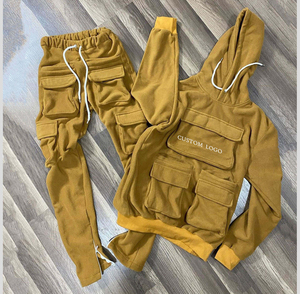 Trajes de chándal personalizados Pantalones de chándal apilados y Sudadera con capucha Conjunto Streetwear Chándales para hombre Fabricantes de fábrica - Product Image 2