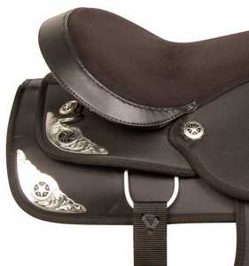 Sillín de caballo occidental sintético Premium de alta calidad, cuero genuino duradero con características en inglés, sillín de carrera para montar a caballo - Product Image 3