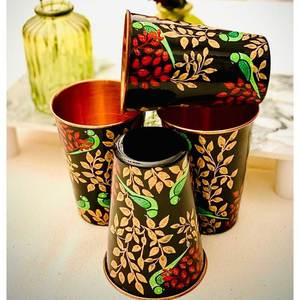 Gobelet en cuivre personnalisé fabriqué à la main tasse à boire avec logo gravure indien Artisan qualité d'exportation - Product Image 5