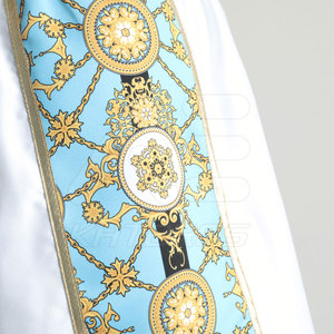 KATBROS <b>Men</b> Boxing Shorts White With Blue Gold Pattern Sublimation Print Quick Dry Regular Fit Martial Arts Wear - Product Image 6
