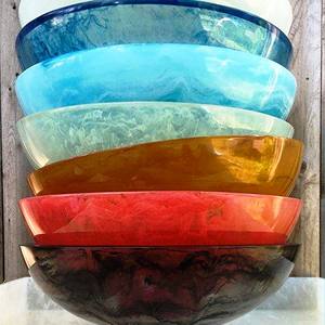 Bol profond en résine fait à la main, poli, écologique, passe au lave-vaisselle, couleur personnalisée, vaisselle de fête pour la maison, la cuisine, la salle à manger, de qualité supérieure - Product Image 3