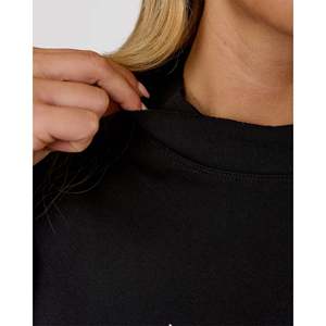 Go-To Terry Oversized Pullover for <b>Women</b>-<b>Black</b> and White - Product Image 5