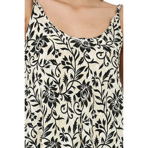 Women's <b>Silk</b> Chiffon Sari Kimono Cami Set Pastel Ivory Black Floral Relax Wear <b>Camisole</b> One Size Daily Wear <b>Top</b> - Product Image 1