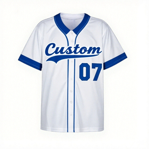 Custom Logo Sportswear Sublimation Quick Dry Breathable 100% Polyester V-neck Men's Baseball Jerseys Digital Print Custom Team - Product Image 3