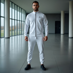 2024 Sportswear Zipper Jogging Wear Tracksuit <b>Men's</b> Training Exercise <b>Trucker</b> Zipper <b>Jacket</b> and Pants Soccer Tracksuits <b>Men</b> - Product Image 2