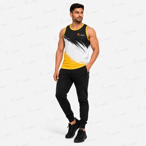 <b>Mens</b> Sublimation Tank Top Custom Gym Workout <b>Stringer</b> <b>Vest</b> Wholesale Sportswear Bodybuilding Running Fitness Quick Dry Athletic - Product Image 2