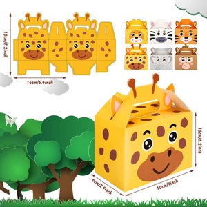 Zoo animaux anniversaire traiter boîtes bonbons Goodie coffrets cadeaux pour bébé douche garçon fille enfant Jungle thème fête fournitures - Product Image 3