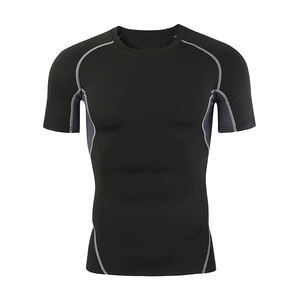 High Quality Printing <b>Men</b> Graphic 95 Cotton 5 Compression Tshirts <b>Stretch</b> Breathable Gym Short Sleeve T Shirt - Product Image 1