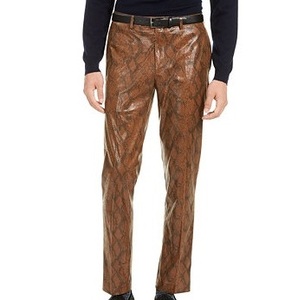 Pantalon en cuir à motif serpent rouge, service OEM personnalisé, faible MOQ, pantalon large, pantalon en cuir rouillé pour femmes, respirant - Product Image 5