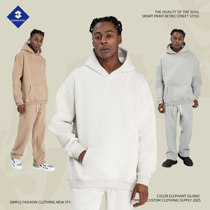 Chaqueta con capucha informal de otoño e invierno para hombre, jersey de marca de moda americana con forro polar suelto de 350g - Product Image 2