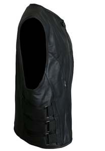 Gilet en cuir de moto de haute qualité à bas prix Logo personnalisé gilet en cuir de moto léger pour hommes - Product Image 4