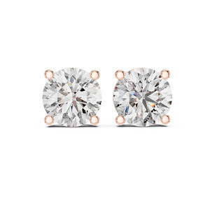 Pendientes de Oro Rosa de 14K con Diamante Cultivado en Laboratorio, Chapados en Oro |   Joyería para Mujer para Fiesta de Aniversario de Bodas |   Diamante Cultivado Nuevo - Product Image 1