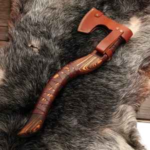 Hacha Tomahawk Premium Vikinga con Acero de Alto Carbono y Mango de Madera, Venta al por Mayor de Alta Calidad para Camping con Funda - Product Image 6
