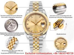 Reloj Mecánico Automático de Lujo Personalizado, Chapado en Oro de 18K, Diseño Inspirado en Joyería, para Hombre, Reloj de Oro Premium Personalizado - Product Image 2