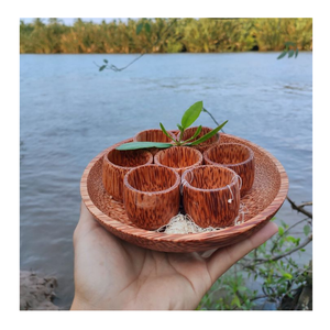 Taza de té de madera de coco hecha a mano duradera, fabricante de Vietnam, que ofrece auténticos artículos de comedor para servir té, compradores de importación global - Product Image 5
