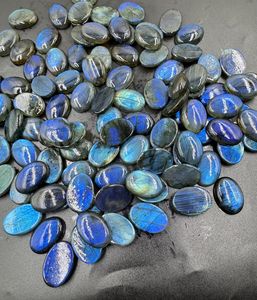 Labradorita Natural llamativa azul, forma ovalada suave, cabujón de 18x25mm, piedras preciosas sueltas de alta calidad para la fabricación de joyas, lote al por mayor - Product Image 2
