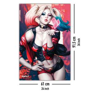 Póster Moderno de Harley Quinn con Retrato Besándose en Lienzo, Diseño Elegante - Product Image 4