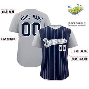 Chemises de baseball personnalisées brodées en double maille pour jeunes Maillot de baseball boutonné par sublimation Maillots de baseball - Product Image 2
