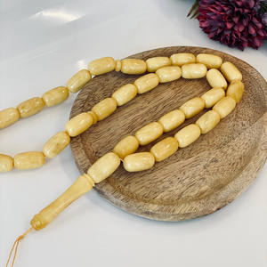อำพันบอลติกสีเหลืองธรรมชาติ, ลูกประคำอิสลาม, ลูกปัดทรงกระบอก 33 เม็ด - Product Image 6